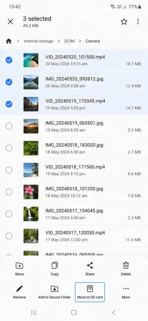 move files to SD card Android