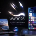 WWDC 2026 feature image showing Siri AI iOS 27 macOS Golden Gate and Apple Intelligence across iPhone iPad and MacBook